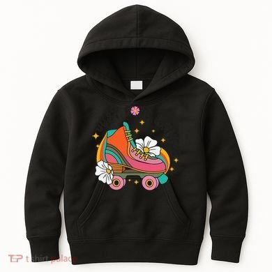 Just Roll With It Roller Skating Retro Summer Vintage Roller Kids Hoodie
