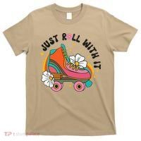 Just Roll With It Roller Skating Retro Summer Vintage Roller T-Shirt thumb 0