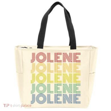 Jolene Retro Wordmark Pattern Vintage Style Tote Bag