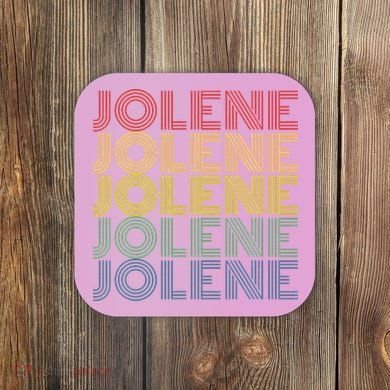 Jolene Retro Wordmark Pattern Vintage Style Coaster
