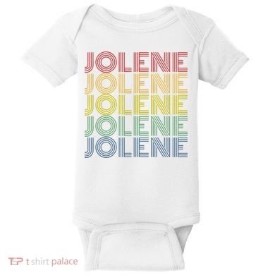 Jolene Retro Wordmark Pattern Vintage Style Baby Bodysuit