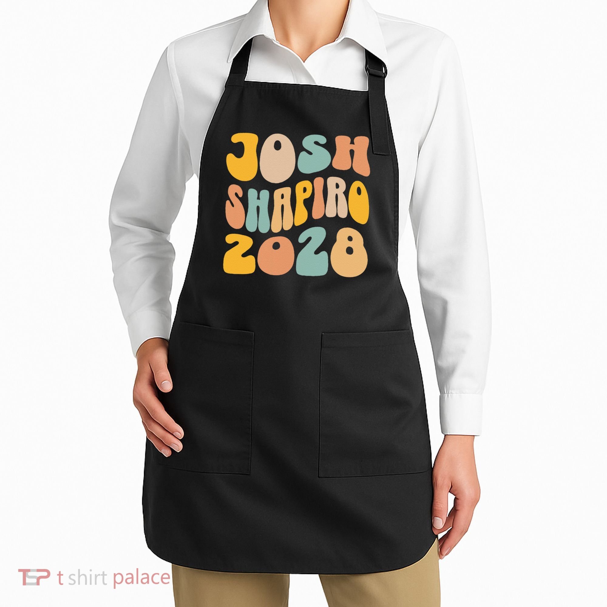 Josh Shaprio 2028 for President Resist Wavy Groovy Election Apron