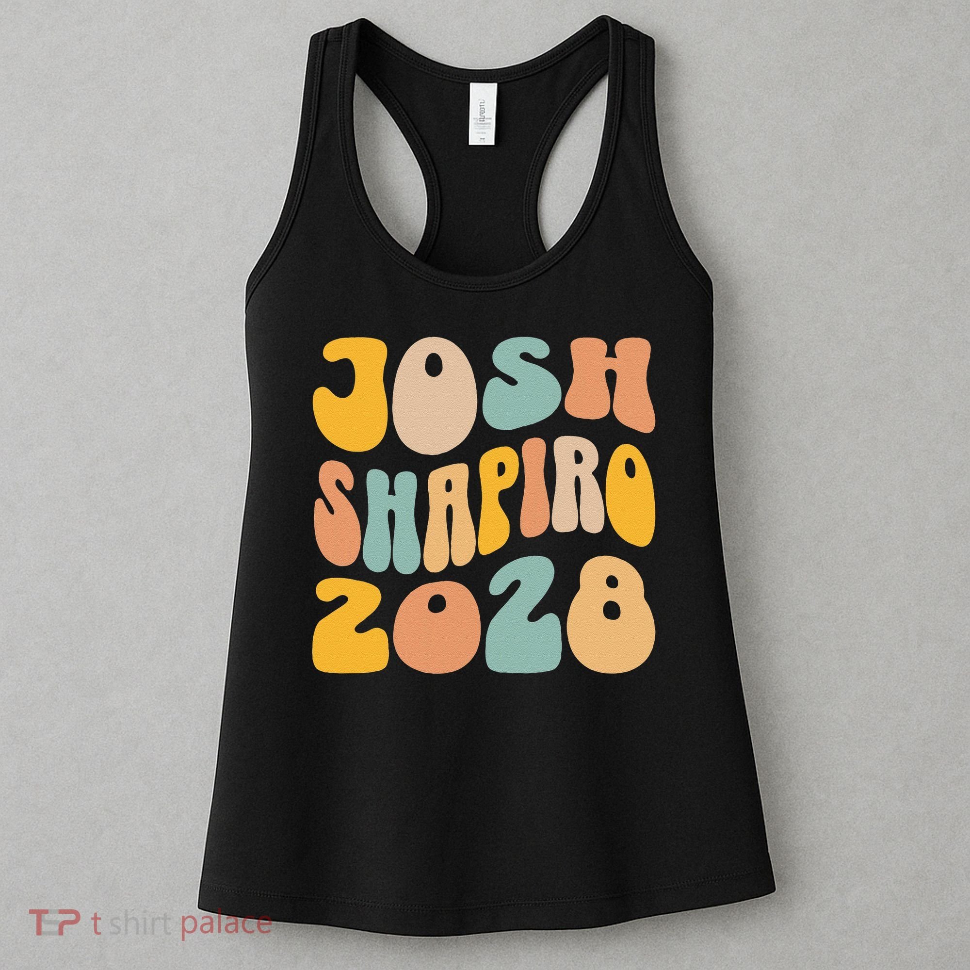 Josh Shaprio 2028 for President Resist Wavy Groovy Election Women's Tank Top
