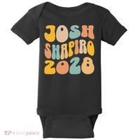 Josh Shaprio 2028 for President Resist Wavy Groovy Election Baby Bodysuit thumb 0