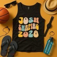 Josh Shaprio 2028 for President Resist Wavy Groovy Election Tank Top thumb 4