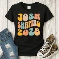 Josh Shaprio 2028 for President Resist Wavy Groovy Election Women's T-Shirt thumb 3