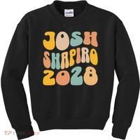 Josh Shaprio 2028 for President Resist Wavy Groovy Election Kids Sweatshirt thumb 0
