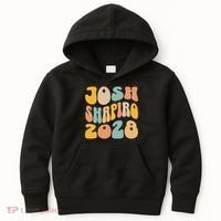 Josh Shaprio 2028 for President Resist Wavy Groovy Election Kids Hoodie thumb 0