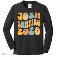 Josh Shaprio 2028 for President Resist Wavy Groovy Election Kids Long Sleeve Shirt thumb 0