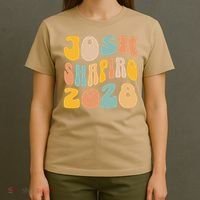 Josh Shaprio 2028 for President Resist Wavy Groovy Election T-Shirt thumb 4