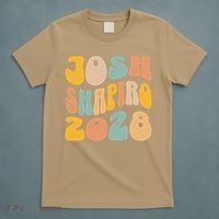 Josh Shaprio 2028 for President Resist Wavy Groovy Election T-Shirt thumb 5