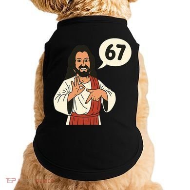 Jesus Says 67 Funny 6-7 Meme Doggie Tank