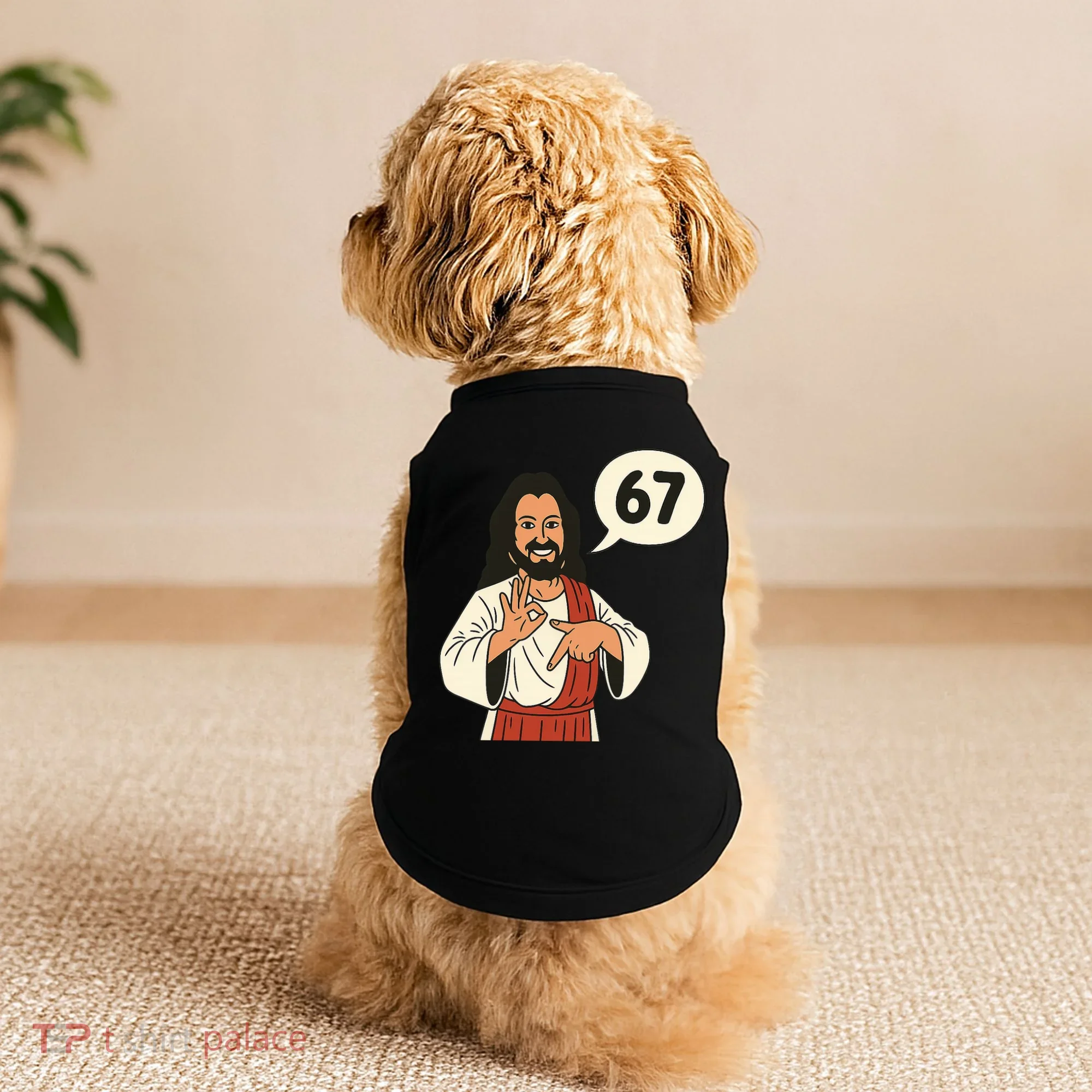 Jesus Says 67 Funny 6-7 Meme Doggie Tank