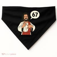 Jesus Says 67 Funny 6-7 Meme USA-Made Doggie Bandana thumb 0