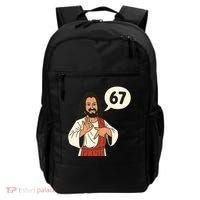 Jesus Says 67 Funny 6-7 Meme Backpack thumb 0