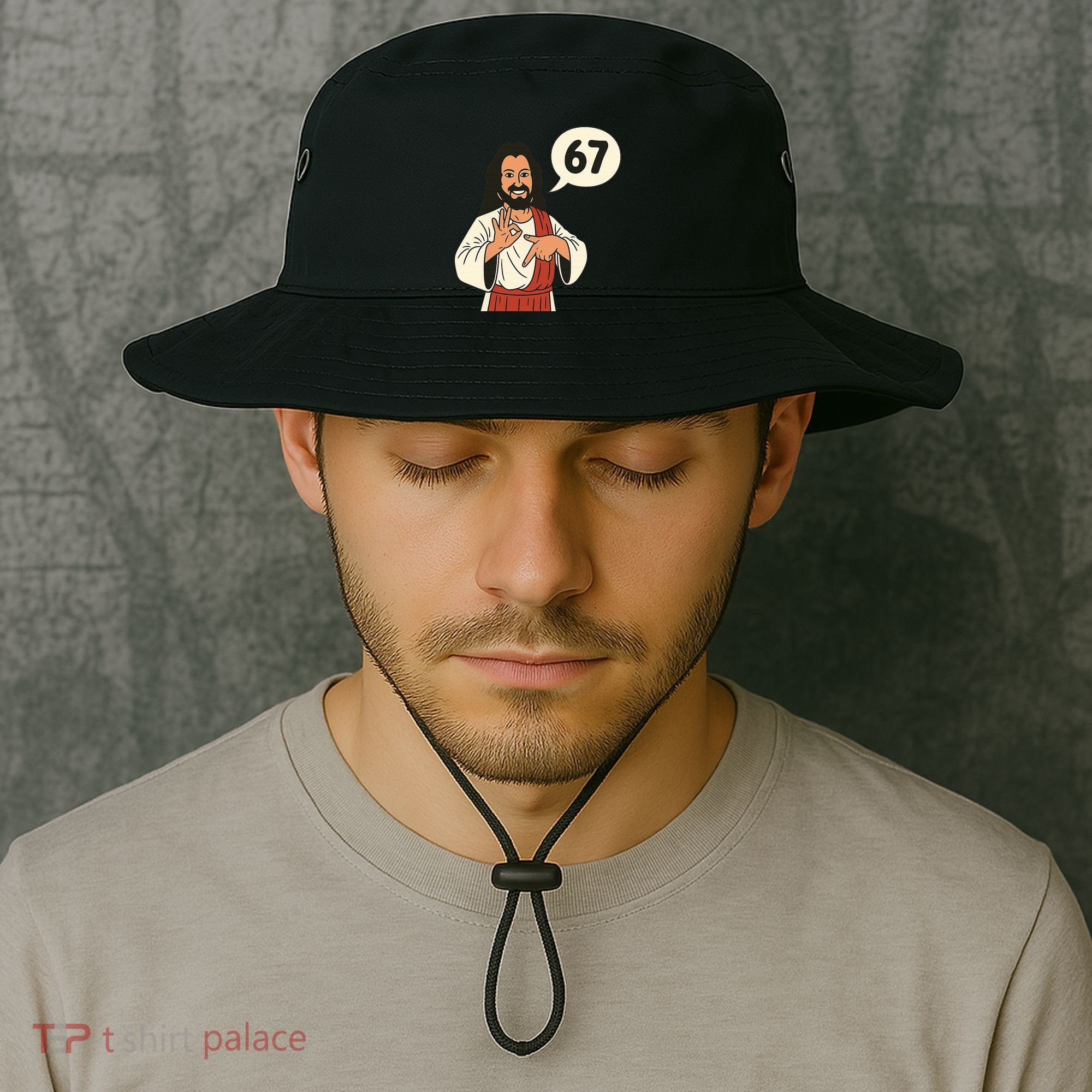 Jesus Says 67 Funny 6-7 Meme Bucket Hat