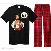 Jesus Says 67 Funny 6-7 Meme Pajama Set thumb 0