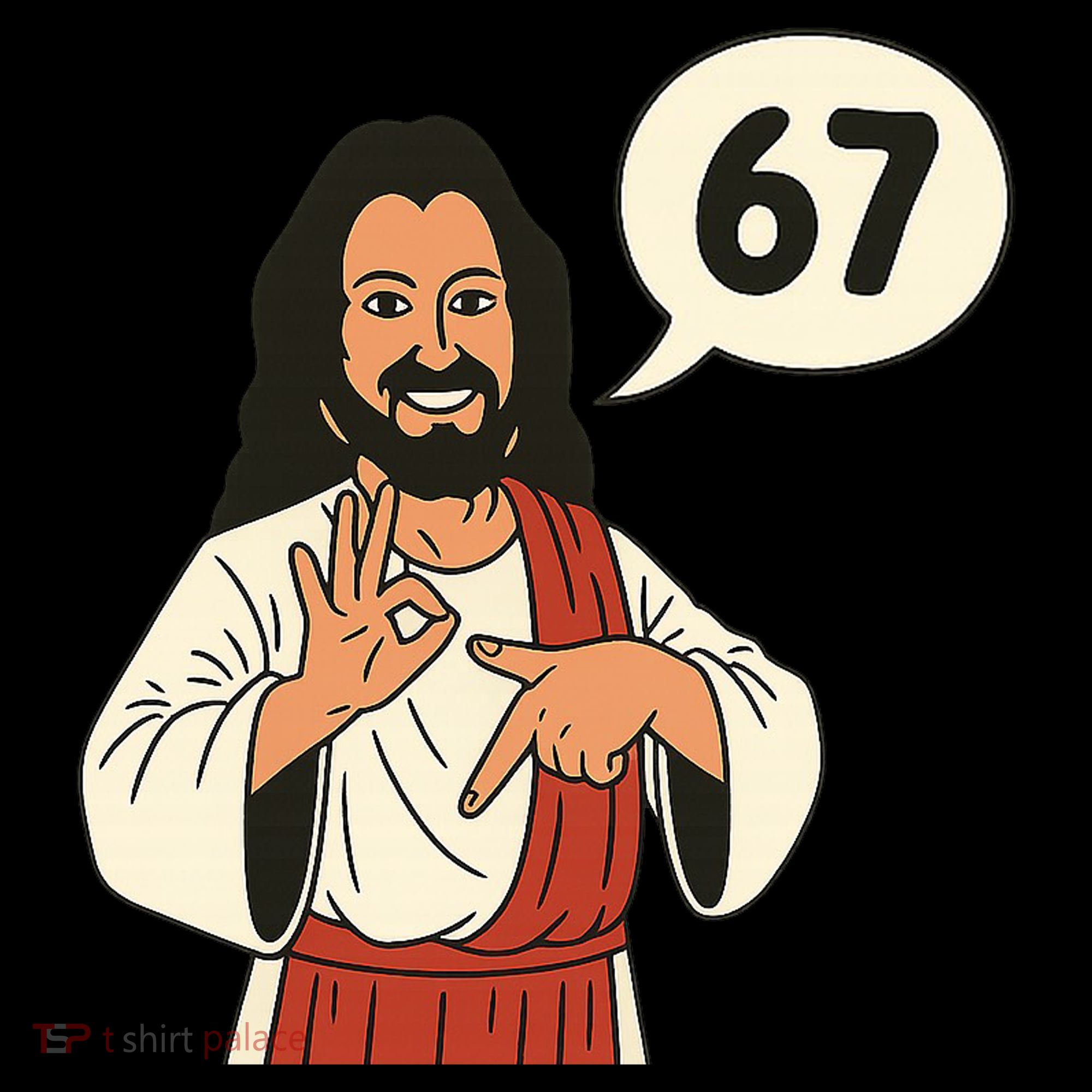 Jesus Says 67 Funny 6-7 Meme Ornament