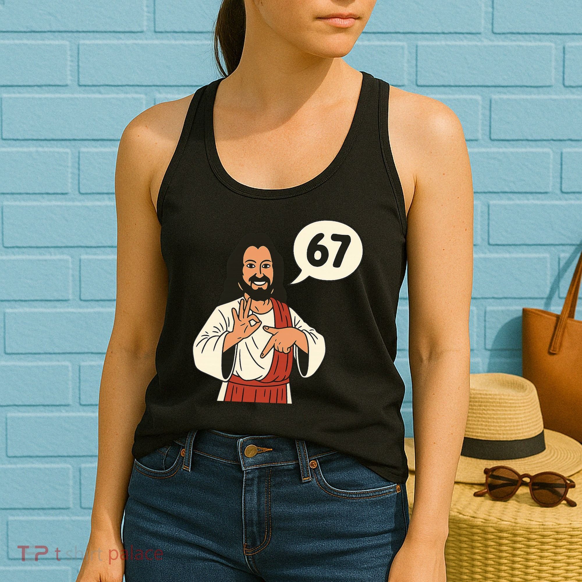 Jesus Says 67 Funny 6-7 Meme Women's Tank Top