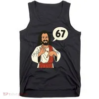 Jesus Says 67 Funny 6-7 Meme Tank Top thumb 0