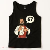 Jesus Says 67 Funny 6-7 Meme Tank Top thumb 2