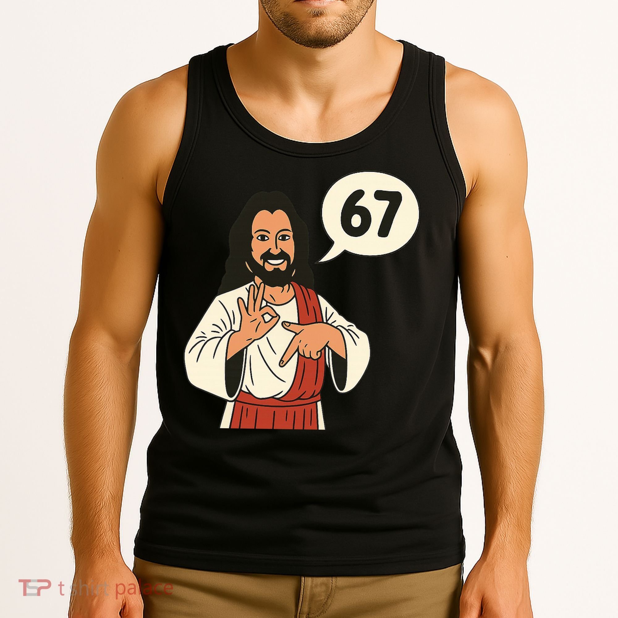 Jesus Says 67 Funny 6-7 Meme Tank Top