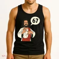 Jesus Says 67 Funny 6-7 Meme Tank Top thumb 3