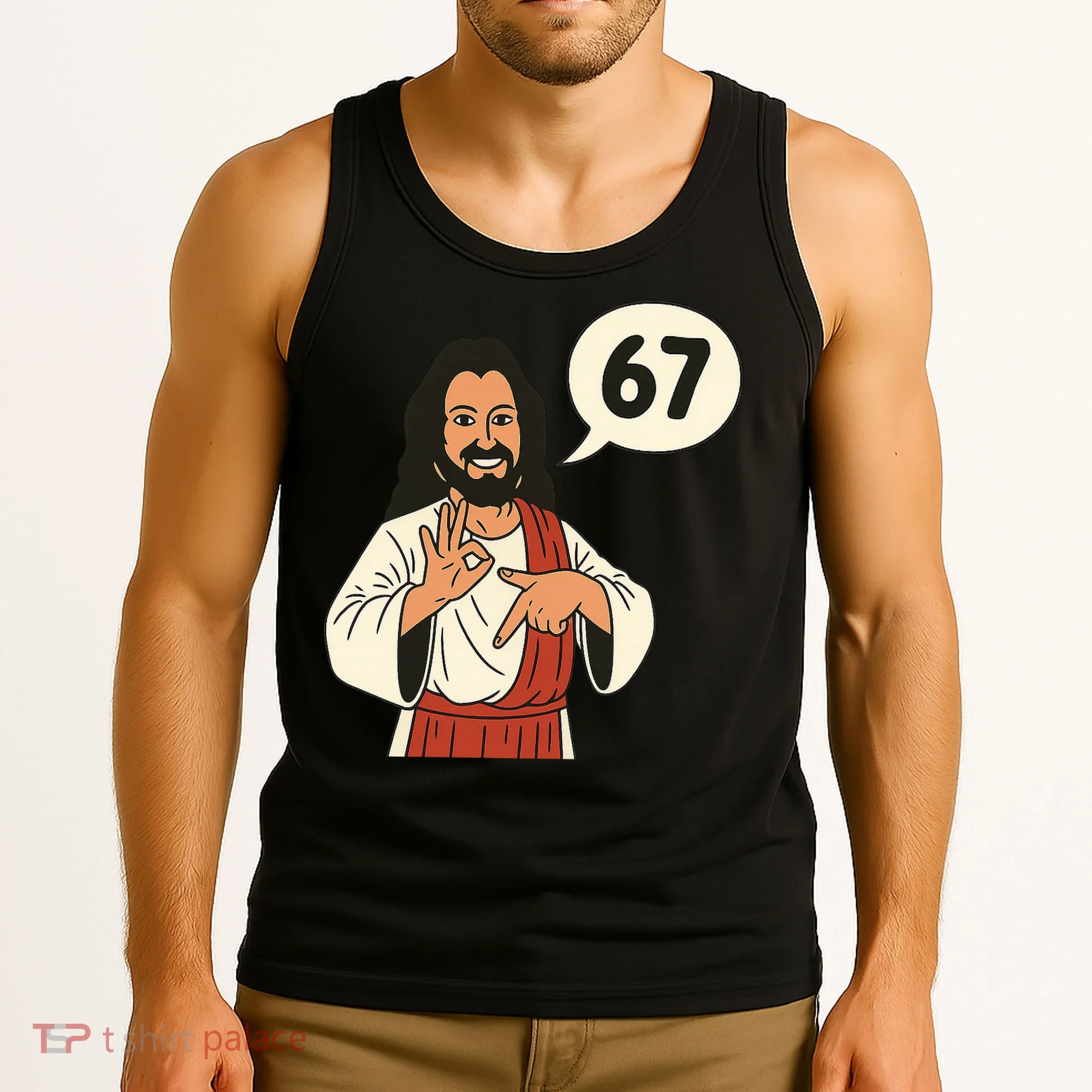 Jesus Says 67 Funny 6-7 Meme Tank Top