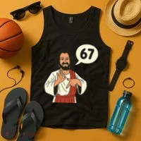 Jesus Says 67 Funny 6-7 Meme Tank Top thumb 4
