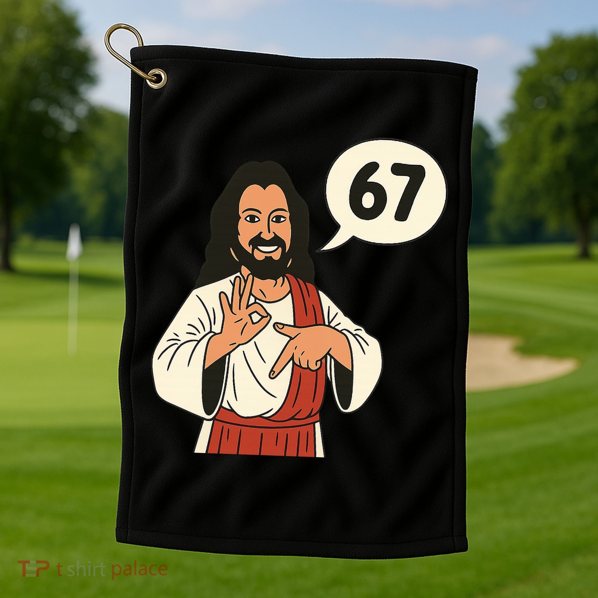 Jesus Says 67 Funny 6-7 Meme Golf Towel