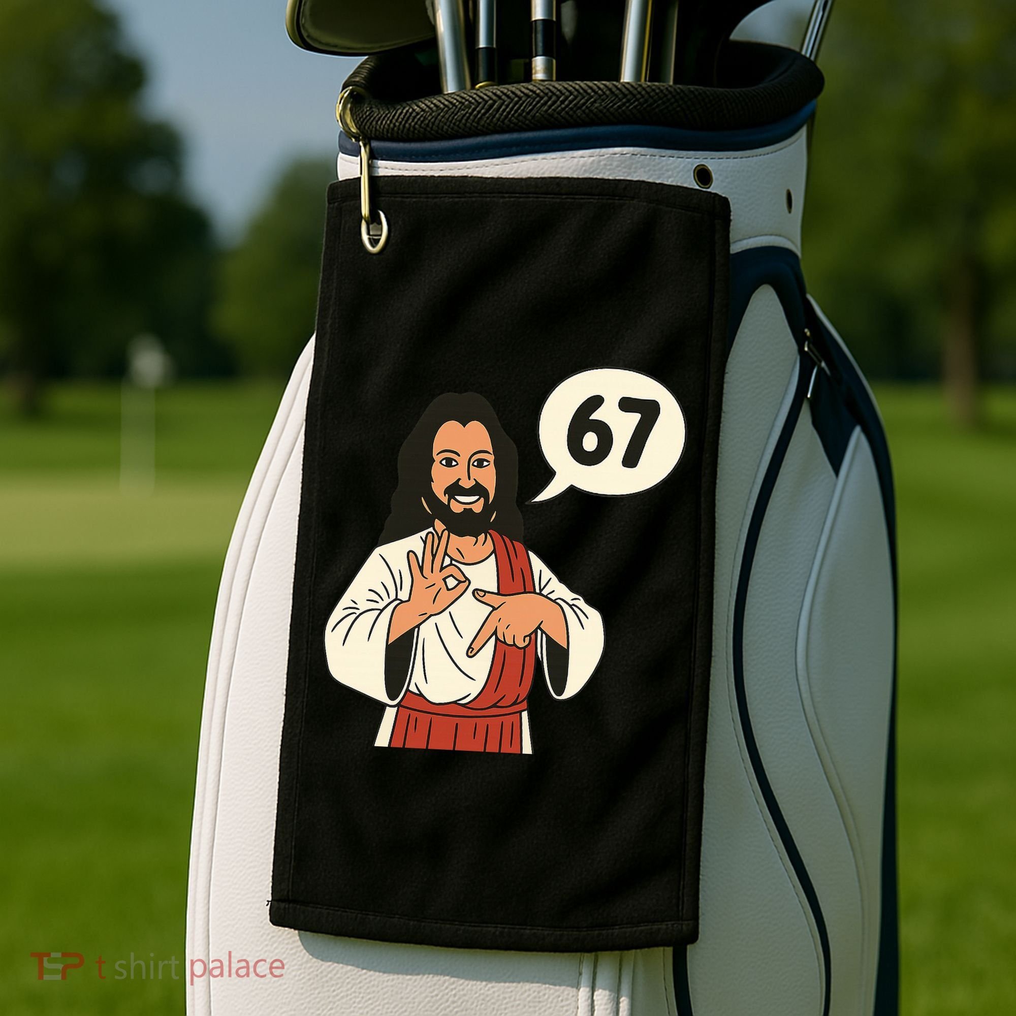 Jesus Says 67 Funny 6-7 Meme Golf Towel