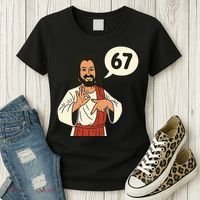Jesus Says 67 Funny 6-7 Meme Women's T-Shirt thumb 3
