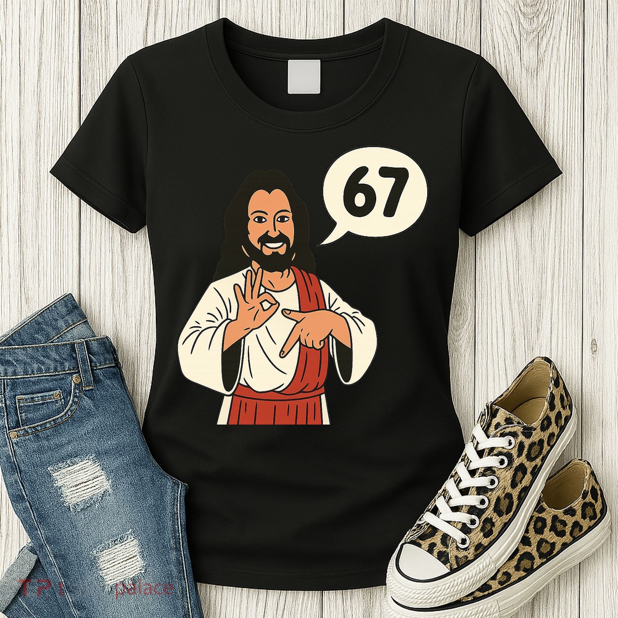 Jesus Says 67 Funny 6-7 Meme Women's T-Shirt