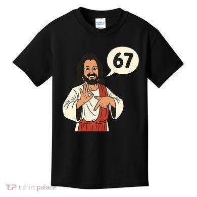 Jesus Says 67 Funny 6-7 Meme Kids T-Shirt