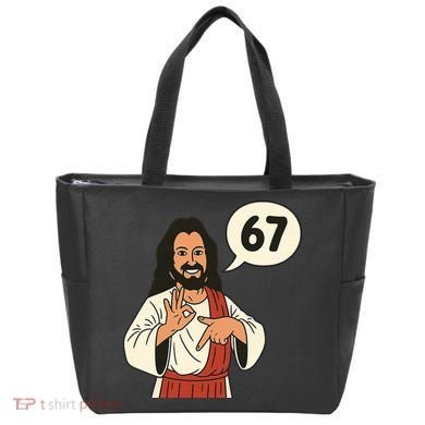 Jesus Says 67 Funny 6-7 Meme Tote Bag