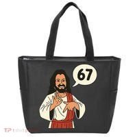 Jesus Says 67 Funny 6-7 Meme Tote Bag thumb 0