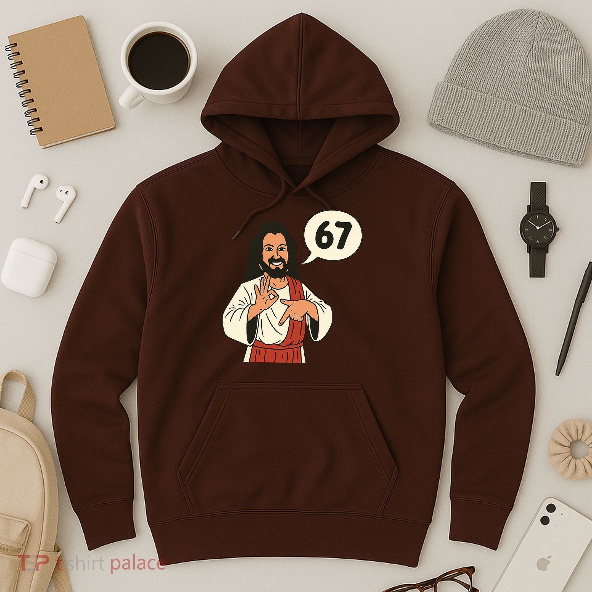 Jesus Says 67 Funny 6-7 Meme Hoodie