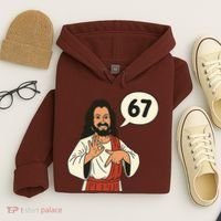 Jesus Says 67 Funny 6-7 Meme Hoodie thumb 4