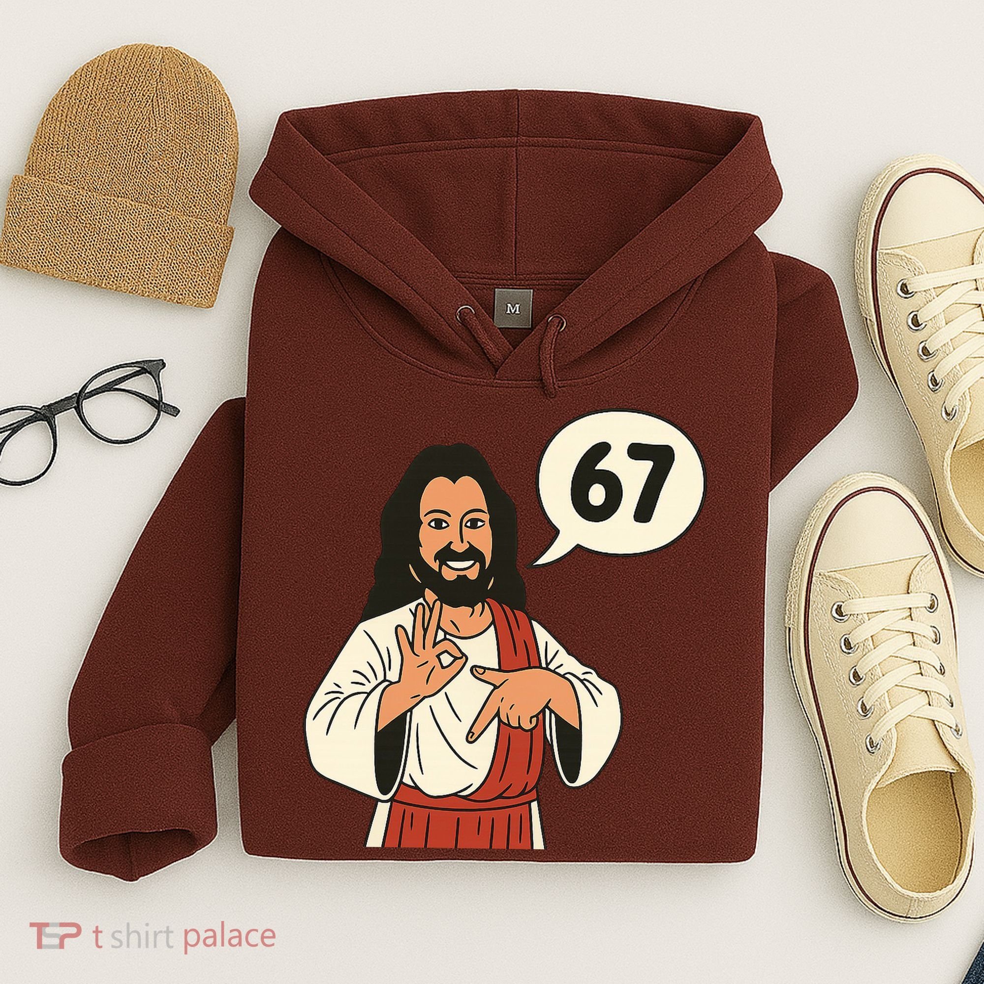 Jesus Says 67 Funny 6-7 Meme Hoodie