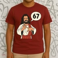 Jesus Says 67 Funny 6-7 Meme T-Shirt thumb 3