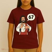 Jesus Says 67 Funny 6-7 Meme T-Shirt thumb 4