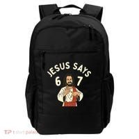 Jesus Says 6-7 Meme Backpack thumb 0