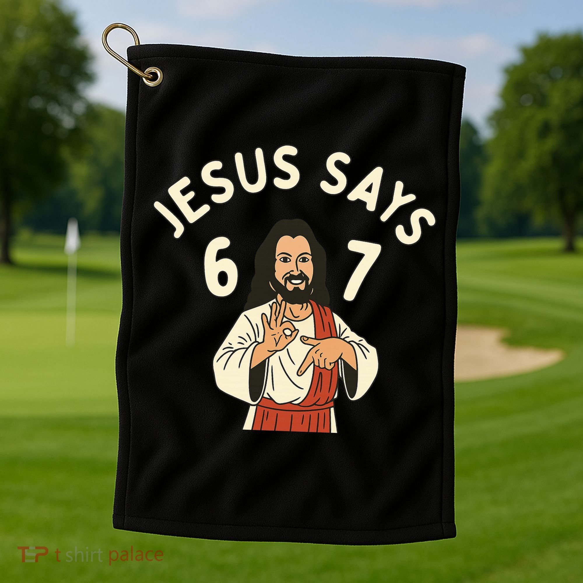 Jesus Says 6-7 Meme Golf Towel