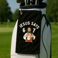 Jesus Says 6-7 Meme Golf Towel thumb 2