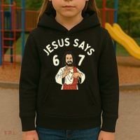 Jesus Says 6-7 Meme Kids Hoodie thumb 3