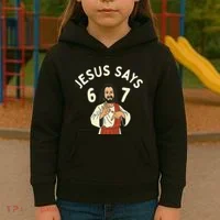 Jesus Says 6-7 Meme Kids Hoodie thumb 3