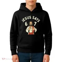 Jesus Says 6-7 Meme Kids Hoodie thumb 4