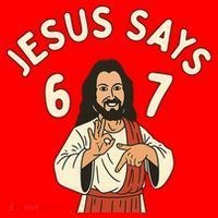 Jesus Says 6-7 Meme Santa Hat thumb 1