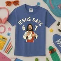 Jesus Says 6-7 Meme Kids T-Shirt thumb 3