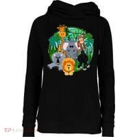 Jungle Safari Animals Womens Funnel Neck Pullover Hood thumb 0